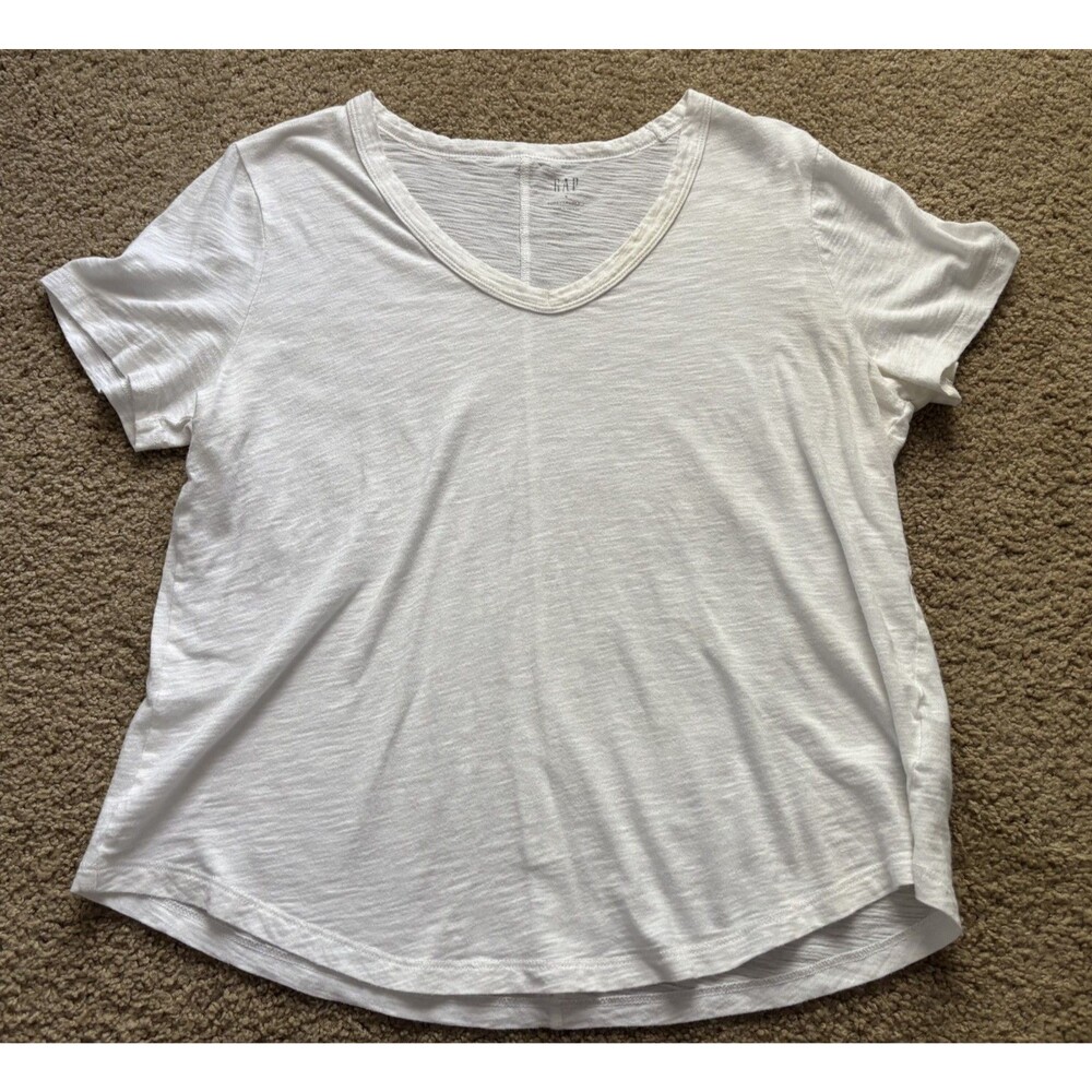 Gap Women's Oversized Crop Top Small White Boxy 100% Cotton